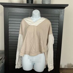 Pilcro by Anthropologie Beige and White Long Sleeve Top